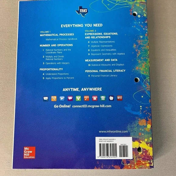 Glencoe TEKS Math Course 1 Vol. 2 Grade 6 McGraw Hill Education Paperback 2015 - Picture 2 of 11